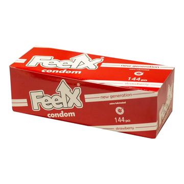 Feelx condom strawberry - kondómy s príchuťou jahoda (144 ks)