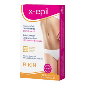 X-Epil - pripravené na použitie prémiové gélové živicové pásiky (12ks) - bikiny/spodné prádlo