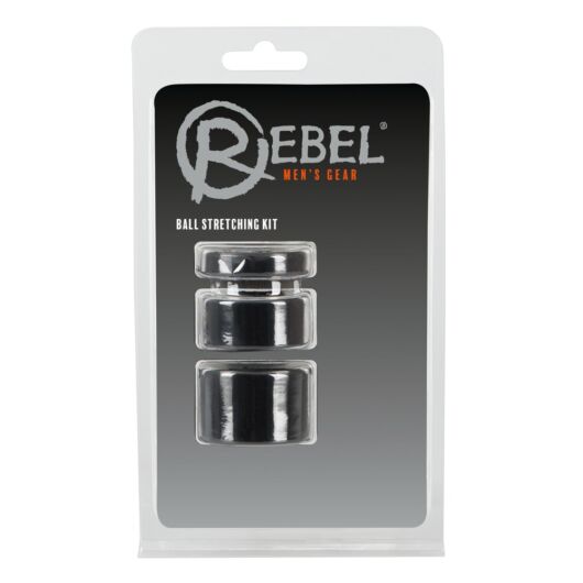 Rebel Ball - sada krúžkov na penis - čierna farba (trojdielna)