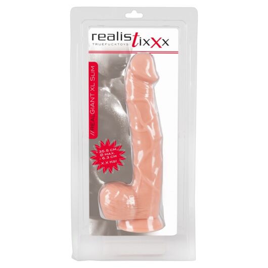 realistixxx Giant XL - veľké realistické dildo s prísavkou (35,5cm) - telová farba