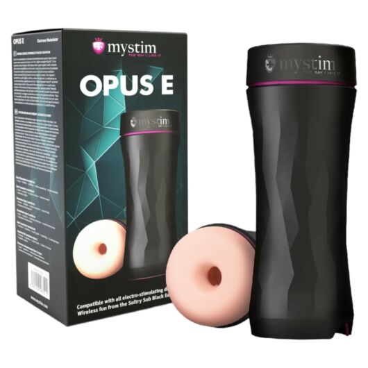 mystim Opus E Donut - elektrický masturbátor (prírodná čierna)
