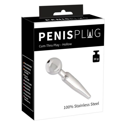 Penisplug Cum-Thru Play – dutý oceľový kolík na rozširovanie močovej trubice (0,5-1cm)