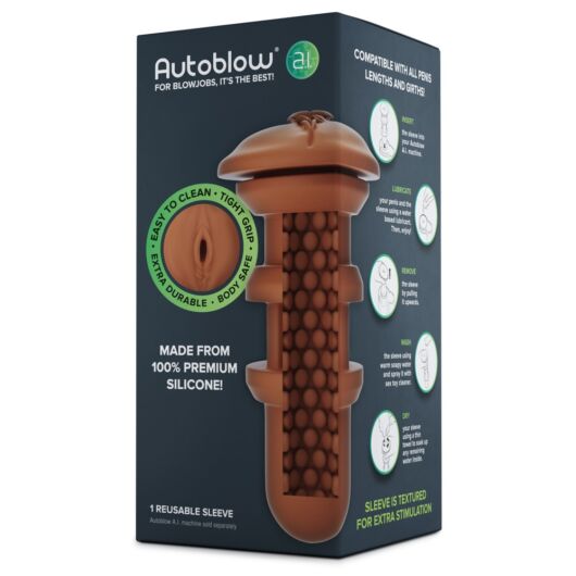 Autoblow A.I. - silicone replacement insert - sleeve (brown)