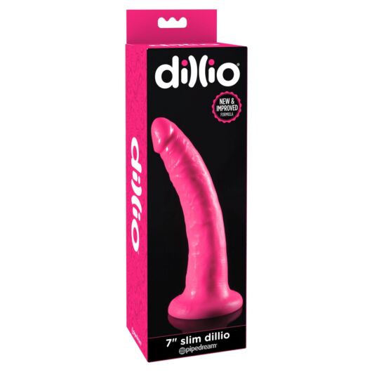 Pipedream Dillio 7 Inch Slim - realistické dildo s prísavkou (18cm) - ružové