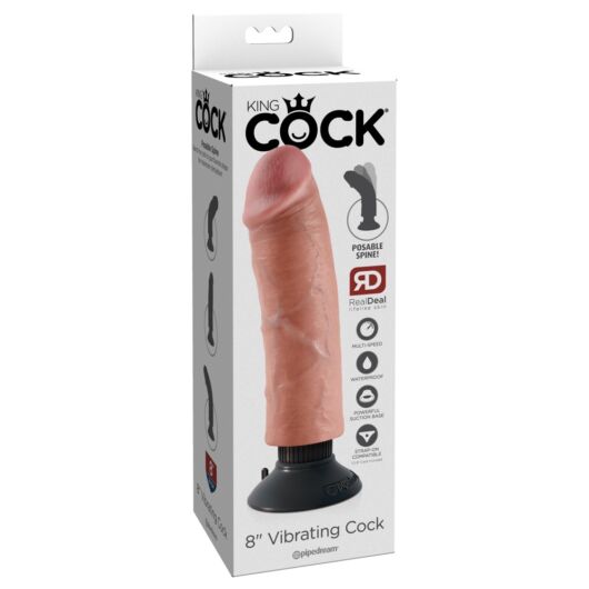 King Cock 8 Ohýbateľný, reálny vibrátor (25cm)