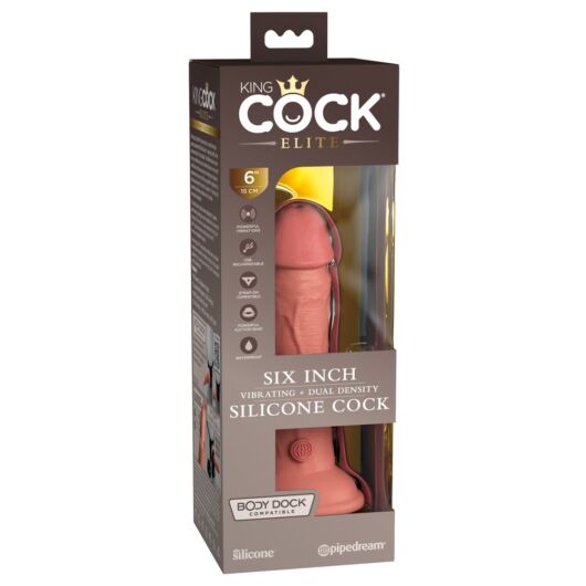 King Cock Elite 6 - realistické dildo (15 cm) - tmavé prírodné