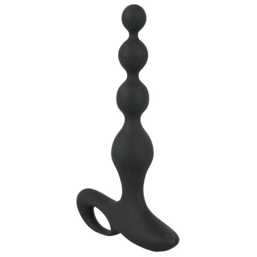 Black Velvets Rechargeable Anal Beads - nabíjacie vibračné análne korálky (čierne)