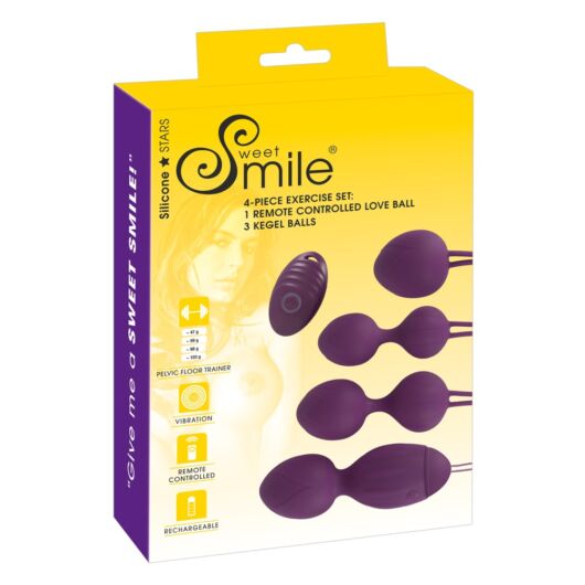SMILE 4-Piece Exercise  súprava venušiných guličiek (fialová)