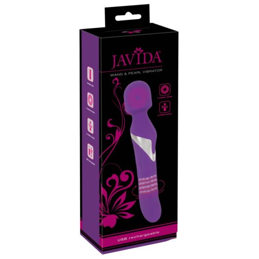 Javida Wand & Pearl - 2in1 masážny vibrátor (fialový)