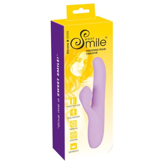 SMILE Thrusting - nabíjací vibrátor rotačný  s ramenom na klitoris (fialový)