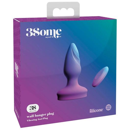 3Some wall banger Plug - cordless radio anal vibrator (purple)