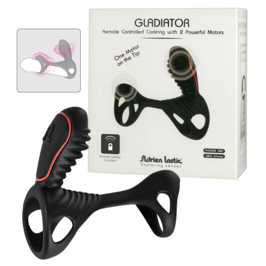 Adrien Lastic Gladiator – vibračná manžeta na penis (čierna)