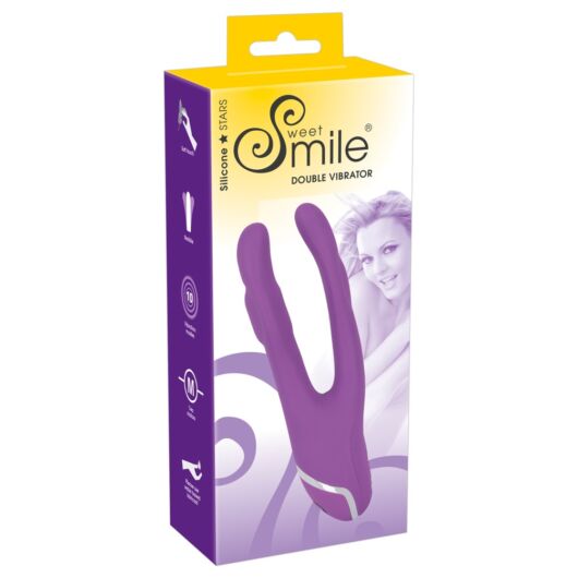 SMILE Double - dvojitý silikónový vibrátor (fialový)