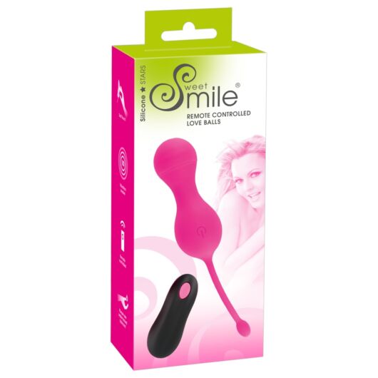 SMILE Love Balls - nabíjacie vibračné vajíčko na diaľkové ovládanie (ružové)
