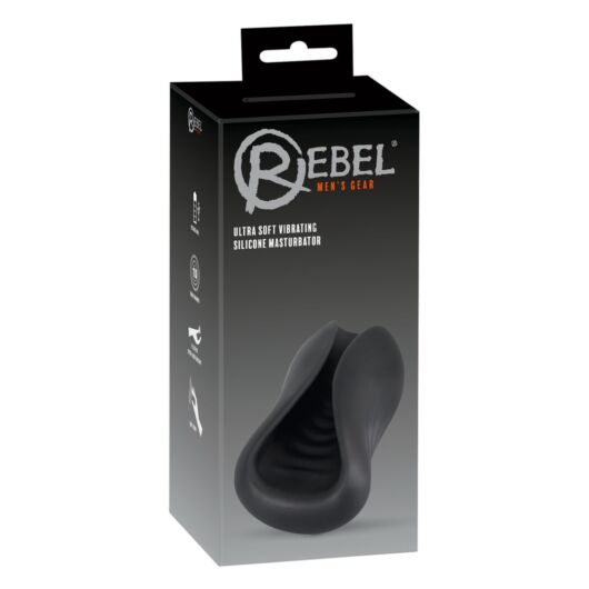 Rebel - nabíjací silikónový vibrátor na penis (čierny)
