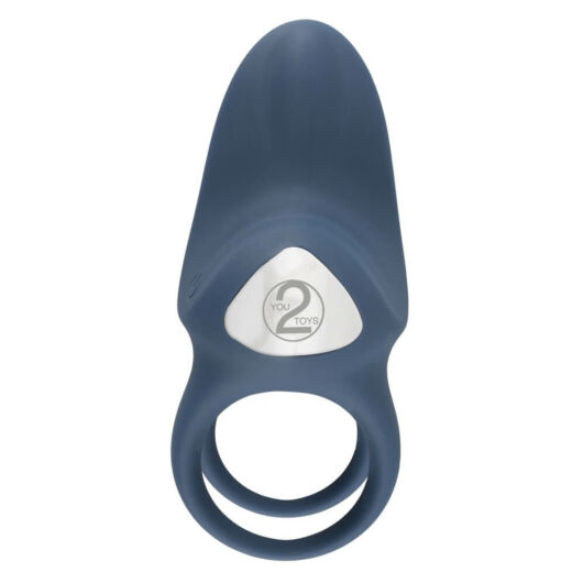 You2Toys Double Ring – nabíjací vibračný krúžok na penis a semenníky (modrý)