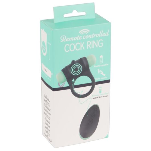 You2toys Cock Ring - nabíjací krúžok na penis s diaľkovým ovládaním (čierno-zelený)