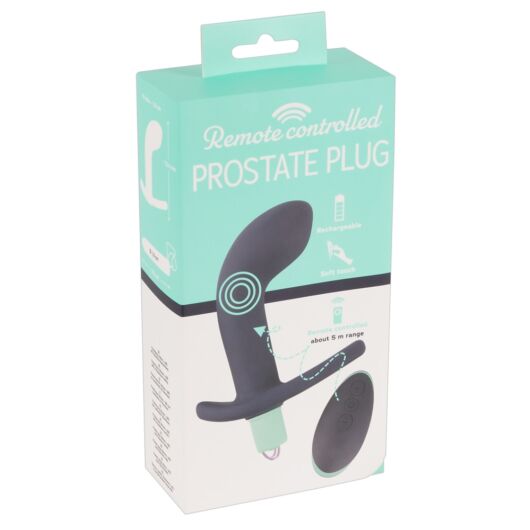 You2Toys Prostate Plug - nabíjací vibrátor prostaty na diaľkové ovládanie (čierno-zelený)