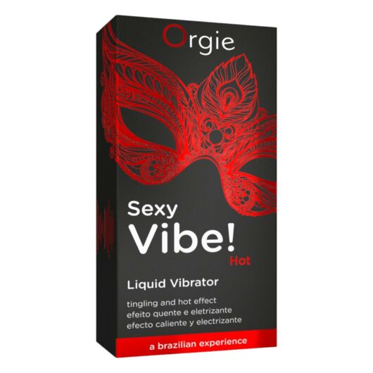 Orgie Sexy Vibe HOT - jahodový tekutý vibrátor s hrejivým účinkom pre ženy aj mužov (15ml)