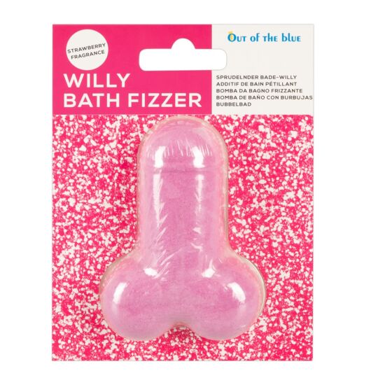 Willy Bath Fizzer - bomba do kúpeľa v tvare penis - jahoda (100g)