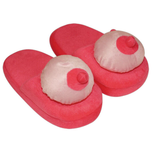Ružové plyšové papuče - v tvare pŕs