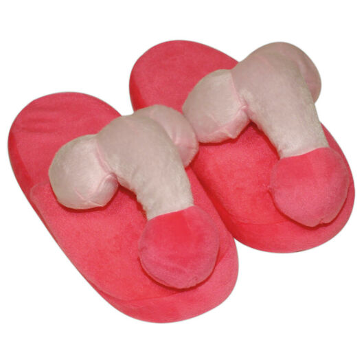 Penispuschen pink - ružové plyšové papuče s penisom