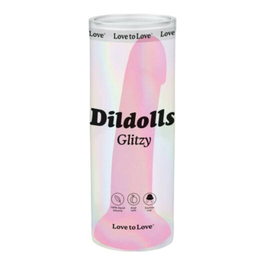 Dildolls Glitzy - silikonové dildo s prísavkou (ružové)