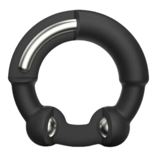 Dorcel Stronger Ring - krúžok na penis s kovovou vložkou (čierny)