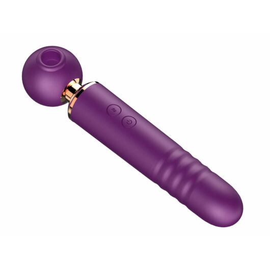 Mrow - 3in1 Thrusting Airpulse Massaging Vibrator (Purple)