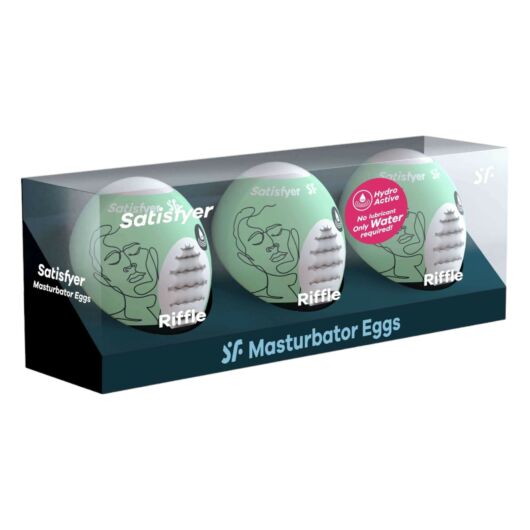 Satisfyer Egg Riffle - súprava masturbačných vajíčok (3ks)