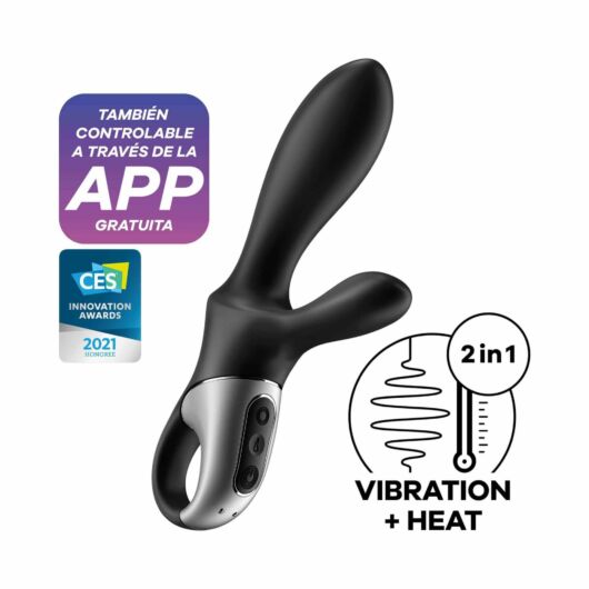 Satisfyer Heat Climax Plus - inteligentný, hrejivý, pákový análny vibrátor (čierny)