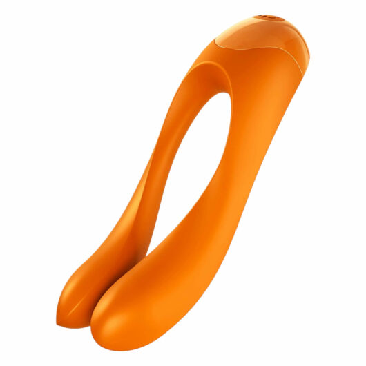 Satisfyer Candy Cane - nabíjací, vodotesný vibrátor s dvoma ramienkami (oranžový)