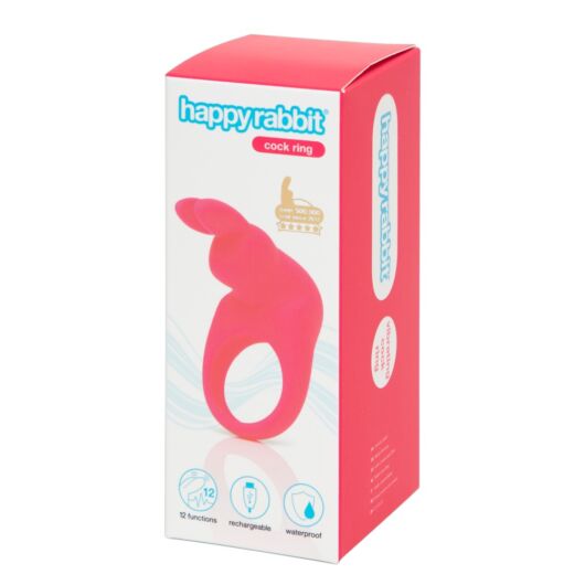 Happyrabbit Cock - rechargeable vibrating penis ring (pink)
