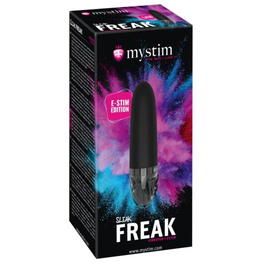 mystim Sleak Freak E-Stim - dobíjací elektrický tyčový vibrátor (čierny)