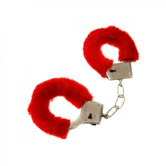 Plush handcuffs - red (1 pair)