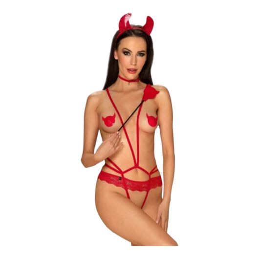 Obsessive Evilia - ornament body harness devil costume ( 4 pieces)