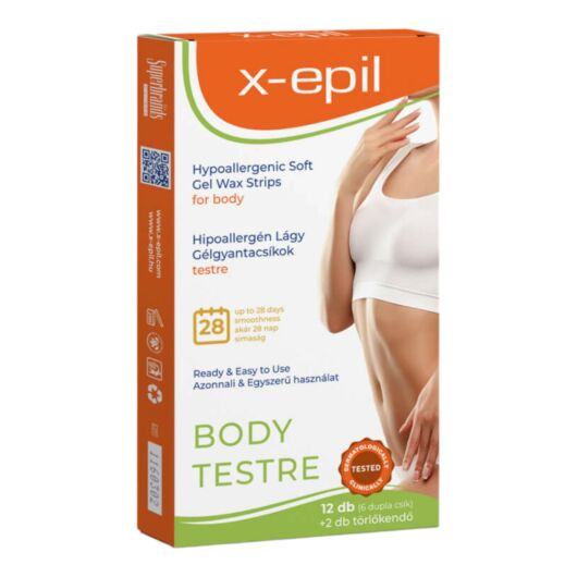 X-Epil Ready to Use Hypoallergenic Gel Wax Strips for body – 12 pcs