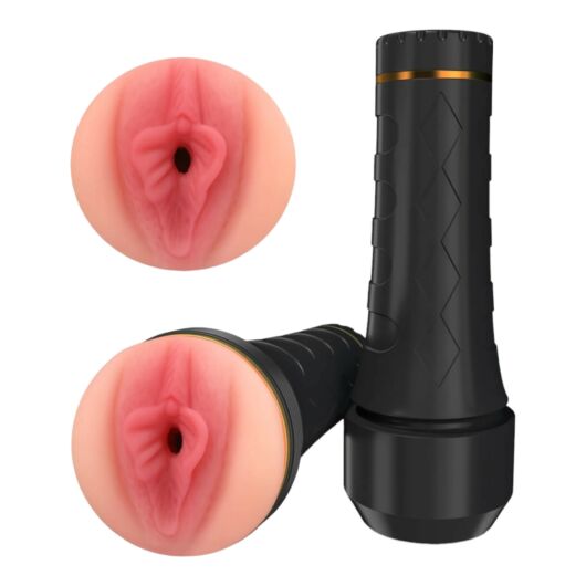 Tracys Dog Cup – masturbátor realistická vagína v púzdre (čierno-telová farba)