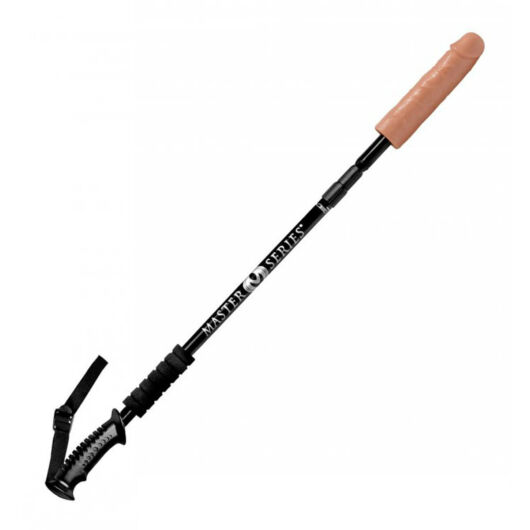 Master Series Dick Stick - teleskopická tyč s dildom (čierna - prírodná)