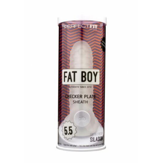 Fat Boy Checker Box - návlek na penis (15 cm) - mliečne biely