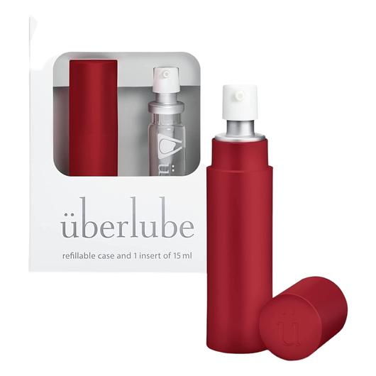 Überlube - Cestovné puzdro silikónový lubrikant - červený (15 ml)
