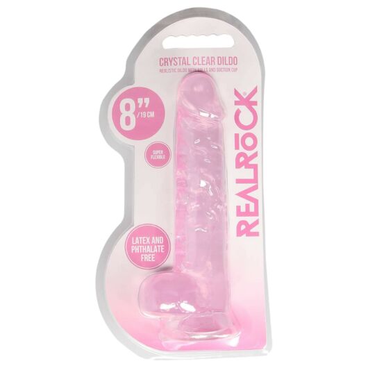 REALROCK -  priesvitné realistické dildo - ružové (19cm)