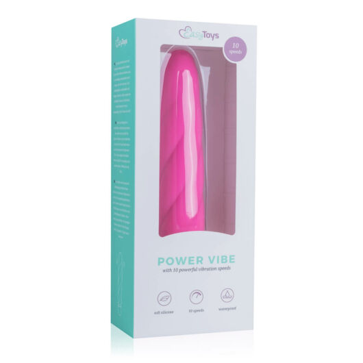 Easytoys Power Vibe – silikónový tyčový vibrátor so špirálovým povrchom (ružový)