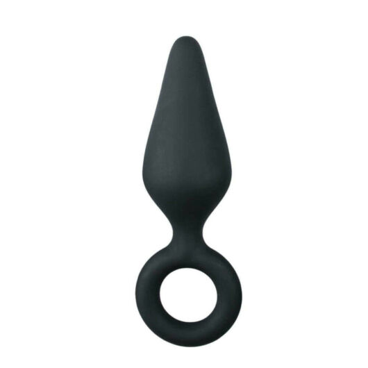 Easytoys Pointy Plug - análny kolík s úchytkou - stredne veľký (čierny)