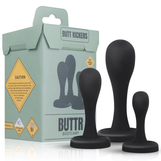 BUTTR Butt Kickers - súprava análnych díld - čierna (3 dielna)
