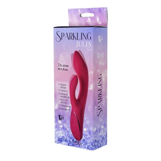 Sparkling Duo Vibrator Julia - nabíjací vibrátor s ramenom na klitoris (červený)