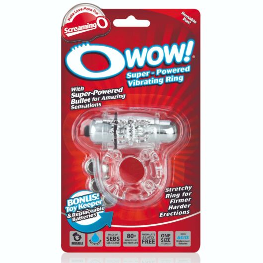 Screaming Owow - vibračný krúžok na penis (priesvitný)
