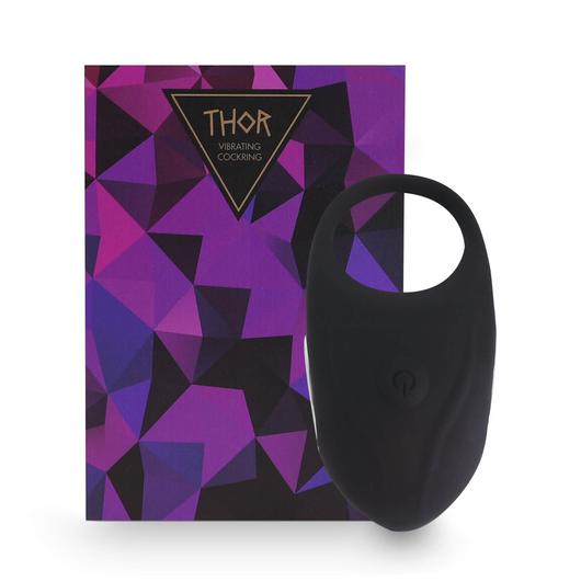 Feelztoys Thor - nabíjateľný vibračný krúžok na penis (čierny)