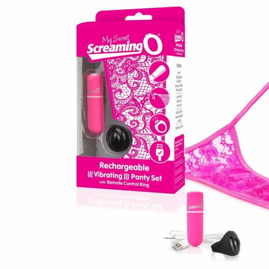 MySecret Screaming Panty - nabíjacie vibračné tangá (ružové) S-L