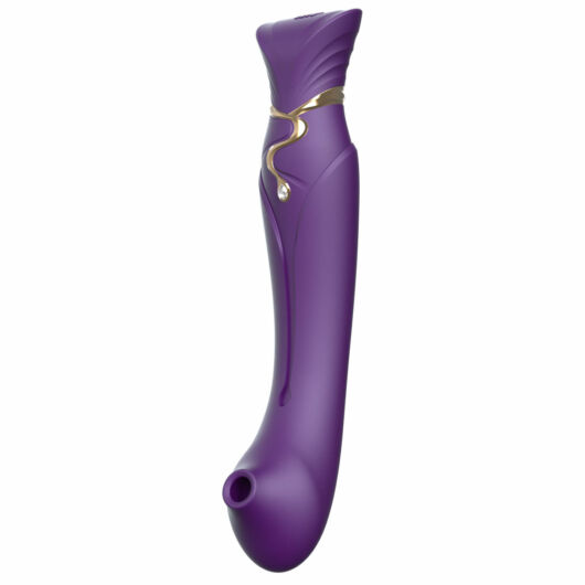 ZALO Queen - nabíjací vibrátor na bod G a klitoris s impulznými vlnami (fialový)